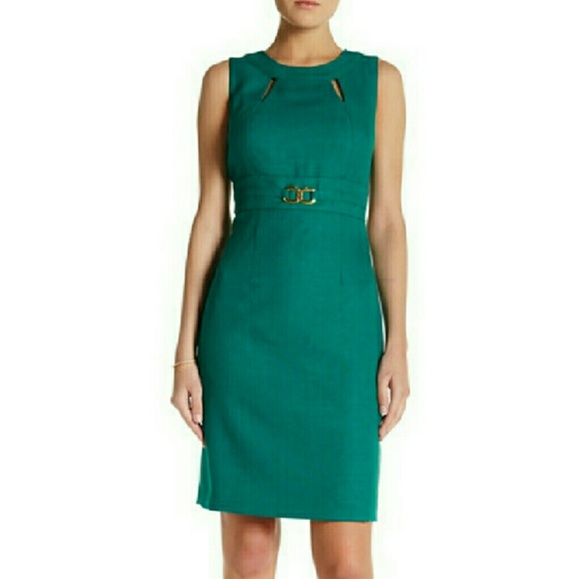 emerald green sheath dress